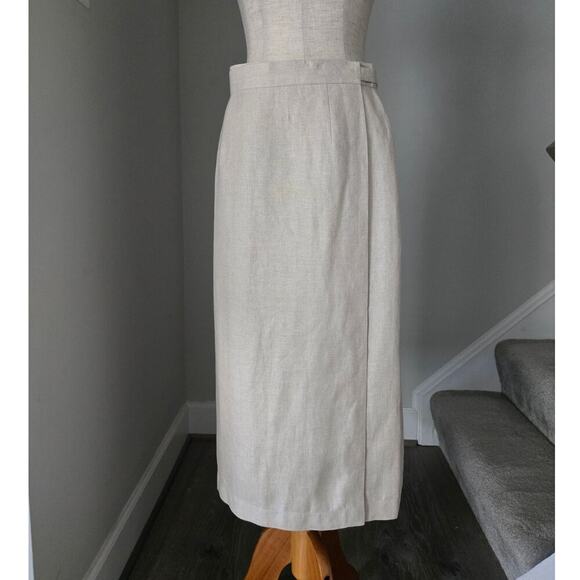 Talbots Irish Linen Wrap Skirt Size M - Picture 1 of 8